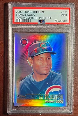 2000 Topps CHROME Sammy Sosa Magic 🪄Moments REFRACTOR🌈PSA 9🚨MINT💎POP 1⭐️ • $63.79