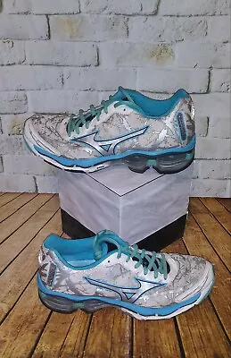 Mizuno Wave Creation 16 Womens Silver Turquoise Shoe Size 7.5 410653-0073 • $17.99