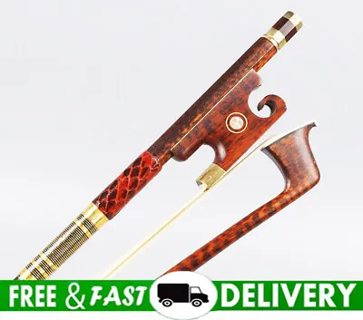 Snakewood Violin Bow 4/4 Flame Advance Model Baroque Style Frog Eyes Inlay New • $53.69