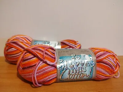 HOBBY LOBBY I LOVE THIS COTTON SUPER SOFT YARN #4 Med - #298 Candyland (2) • $12