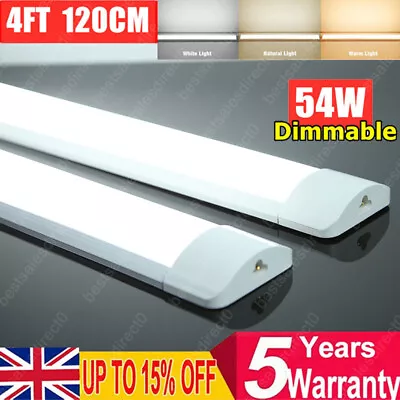 4FT LED Batten Tube Light Fluorescent Strip Lights Garage Workshop Panel Lamp • £13.90