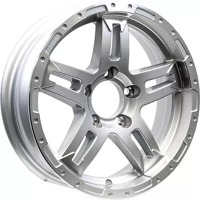 2-Pack Aluminum Trailer Wheels 15X5 15 X 5 5 Lug 4.5 Turismo Silver Machined Rim • $165.97