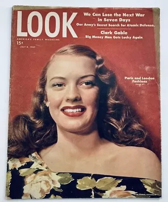 VTG Look Magazine July 8 1947 Vol 11 No. 14 Cover Girl Mary Hartline • $31.45