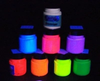 £5.59 • Buy 30ml Or 100ml Jar Acrylic Fluorescent UV Blacklight Glow Paint Select A Colour