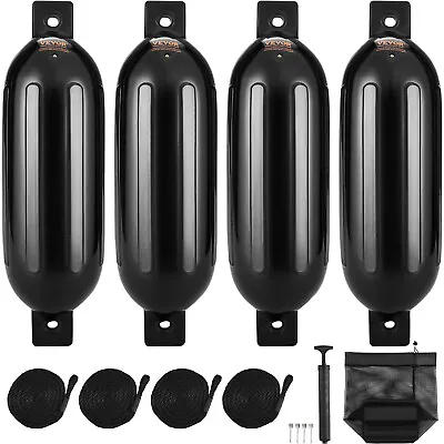 VEVOR 4pc Boat Fenders Inflatable Ribbed Dock Bumper For 6.5x23  Marine Twin Eye • $48.99