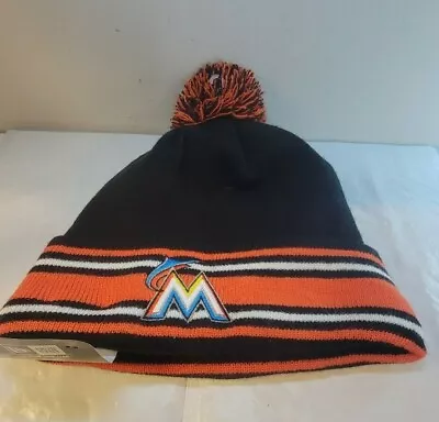 Miami Marlins MLB New Era Beanie Hat With Pom Pom Top • $16.99