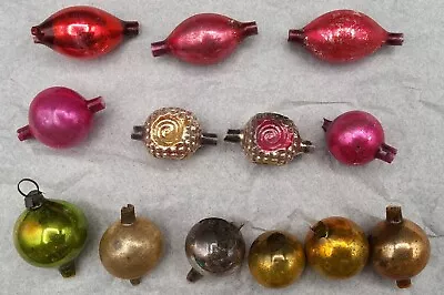 13 Vintage Mercury Glass Mini Ball Ornaments For Garland • $35.99