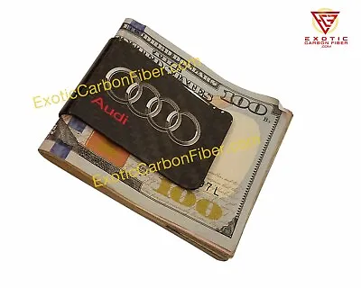 $34.99 • Buy Audi REAL Carbon Fiber Money Clip In 2x2 Gloss *Top Quality*