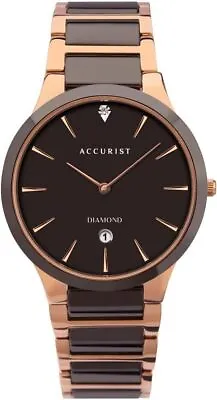 Accurist Mens Watch With Black Dial And Two Tone Bracelet 7343 • £59.99