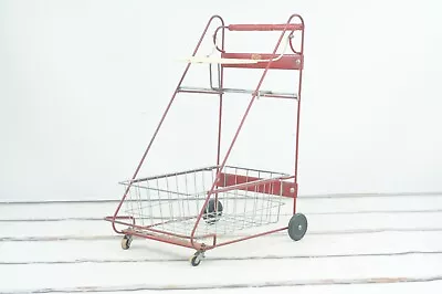 Vintage Amsco Doll Stroller Doll Buggy Toy Stroller Vintage Grocery Cart Red And • $78