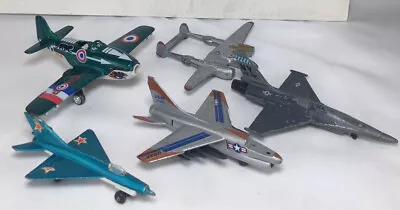 Vintage Lot Of 5 Airplanes Military Jets Die Cast Matchbox Road Champs F16 READ • $14.99