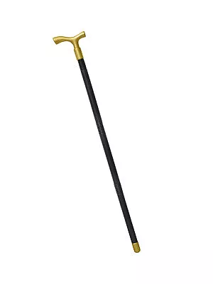 Steampunk Black Hollow Derby Walking Cane Stick Gold Cosplay Costume Accessory • $14.55