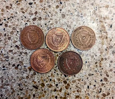 Cyprus Coin Lot - 5 Coins In Total. All 5 Mils From 1963 To 1979 • $0.72