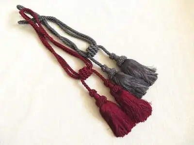 Laura Ashley Curtain Tassel Tie Backs 1 Pair Cranberry Or Charcoal Brand New • £11.50