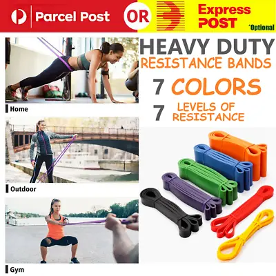 $22.07 • Buy Heavy Duty Resistance Yoga Bands Loop Strength Exercise Fitness Workout Band Gym