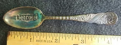 Vintage Hand Engraved Detroit Michigan Souvenir Spoon C Rogers & Bros A1 1800's • $4.99