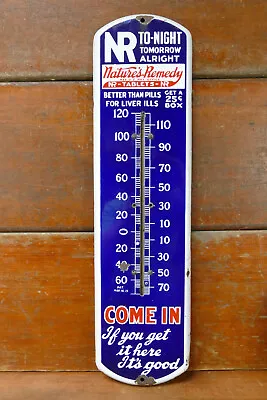 Vintage Original NATURES REMEDY Medical Pharmacy Advertising Thermometer Sign • $589.95