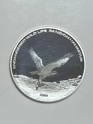 2004 Mongolia Silver Proof 500 Togrog Sea Eagle Coin Endangered Series • $54.99