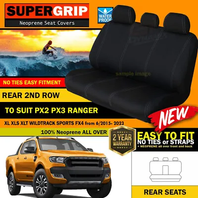 REAR SuperGrip Neoprene Seat Covers For RANGER PX2 PX3 XLT Wildtrack 6/2015-2022 • $169