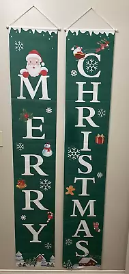 Merry Christmas Banners Flags Door Hanging Porch Signs Xmas Party Decor Ornament • $15