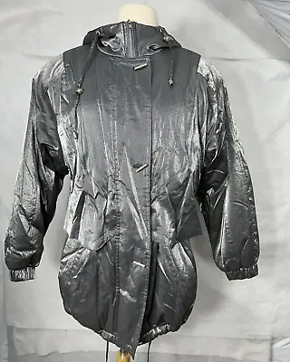 Metropolitan New York 10001 Women's Jacket Size S Coat Silver Metallic Hoodie • $17.50