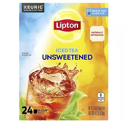 Lipton Iced Tea K Cups Unsweetened Black Tea 24 Pods • $21.05