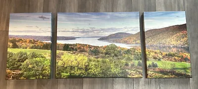3 Piece Canvas Wall Art. Landscape And Water Scene. 16”x10” And 20”x16” Clean. • $74.99