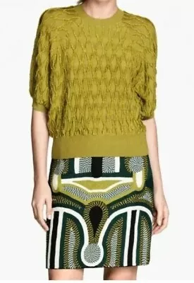 H&M Exclusive Embroidered Tribal Print Mini Skirt  Green Side Zip Festival 4 • $12.99