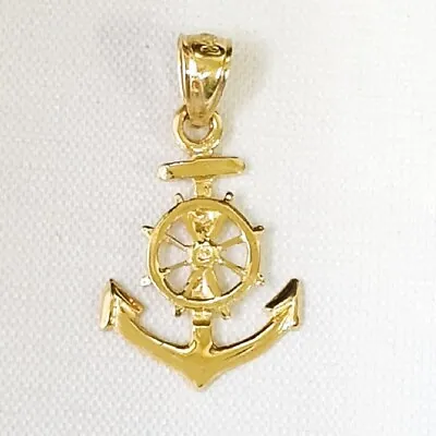 14k Yellow Gold ANCHOR Pendant / Charm Made In USA  • $87.99