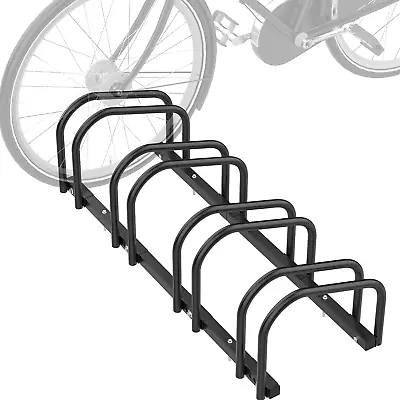 4 Bikes Floor Bike Stand Bike Parking Rack Garage Bike Storage Stand Indoor/Out • $70.62