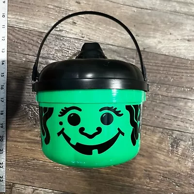 Vintage 1991 McDonald's Happy Meal Green Witch Halloween Pail Bucket W/Lid • $19.99