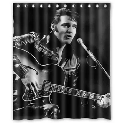 HOT Elvis Presley Shower Curtain 60 X 72 Inch Waterproof With Hooks • $35.99