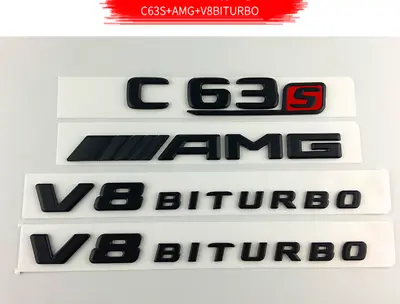 Gloss Black C63S AMG V8 BITURBO PACKAGE Trunk Emblem Badge C63 C205 W205 S205 • $62.97