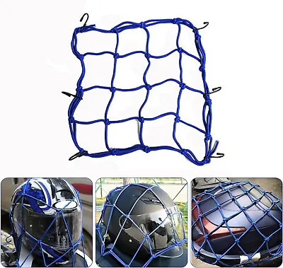 30*30CM Motorcycle Elasticated Luggage Cargo Net Strong Webbing Straps Tie Blue • $7.89