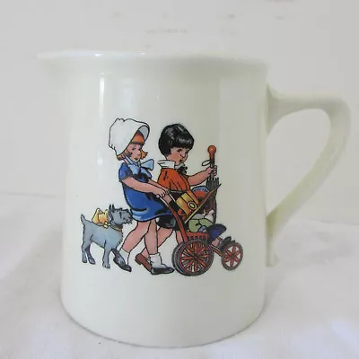 Vintage Vitrified China Childrens Pitcher Creamer By AVCO 1900s Children Playing • $45