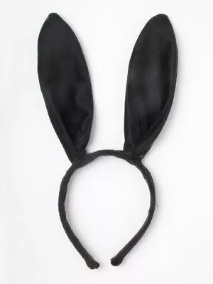 Black Fabric Bunny Rabbit Ears Wire Aliceband Headband Fancy Dress • £4.99