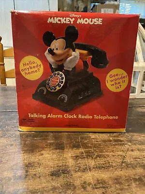 NIB Brand New Old Stock Disney Mickey Mouse Talking Alarm Clock Radio Telephone  • $100