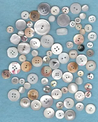 75   LOT OF MOTHER OF PEARL & SHELL  BUTTONS Mix Sizes  Colors MANY SETS No 1 • $1.99