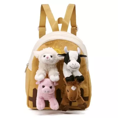 Unipak Farm Animal Backpack 11  H X 9.5  L X 4  D Dark Brown And Light Brown • £20.24