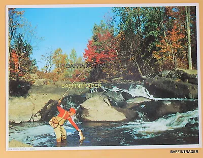 Vintage Fishing Calendar Salesman Sample Litho Print 8  X 6  Big Rock Hole • $4.33