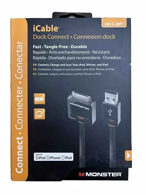Monster ICable .8M IPad IPod IPhone Dock Connect To USB Cable 3.28 Ft • $11.99
