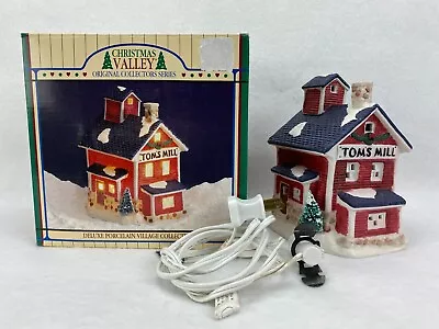 Vintage Christmas Valley Tom's Mill Lighted Village Porcelain In Box With Cord • $11.04