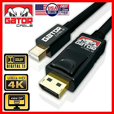 Mini DisplayPort To DisplayPort Cable Mini DP To DP Adapter HD Video 4K 60Hz 6FT • $8.99