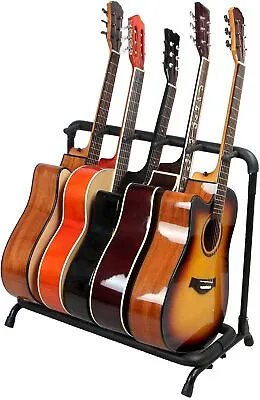 New Glarry 5-Slot Folding Multiple Guitar Bass Holder Rack Stand • $29.88