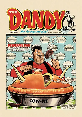 Vintage Poster Desperate Dan The Dandy Comic Cowpie 70s Cartoon ART Print A3 A4 • £5.99