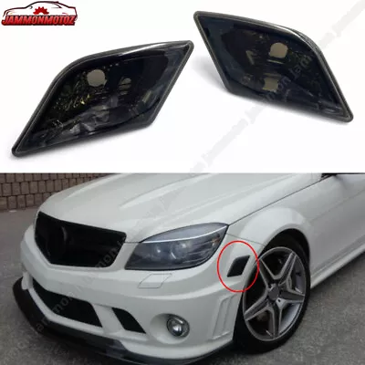 For 2008-2011 Mercedes Benz W204 C-Class Smoked Lens Bumper Side Marker Housings • $18.39