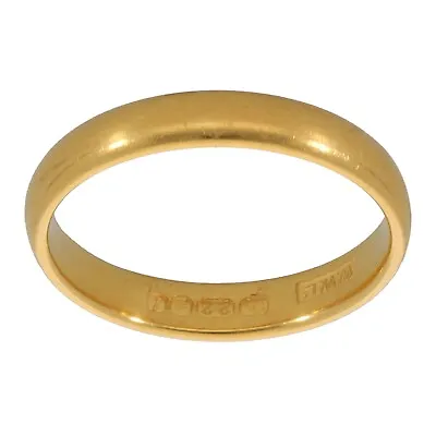 22ct Gold Ring 4.44g Wedding Plain Size O 1/2 - Fully Hallmarked • £245