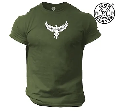 Eagle T Shirt Gym Clothing Bodybuilding Training Workout Fitness Boxing MMA Top • £11.03