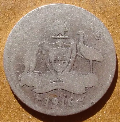 1916 Australian George V Six Pence Coin • $5.75