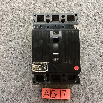 GE TED134070 70 Amp 480V 3P 120/240V Shunt Black Circuit Breaker- CHIPPED • $77.72